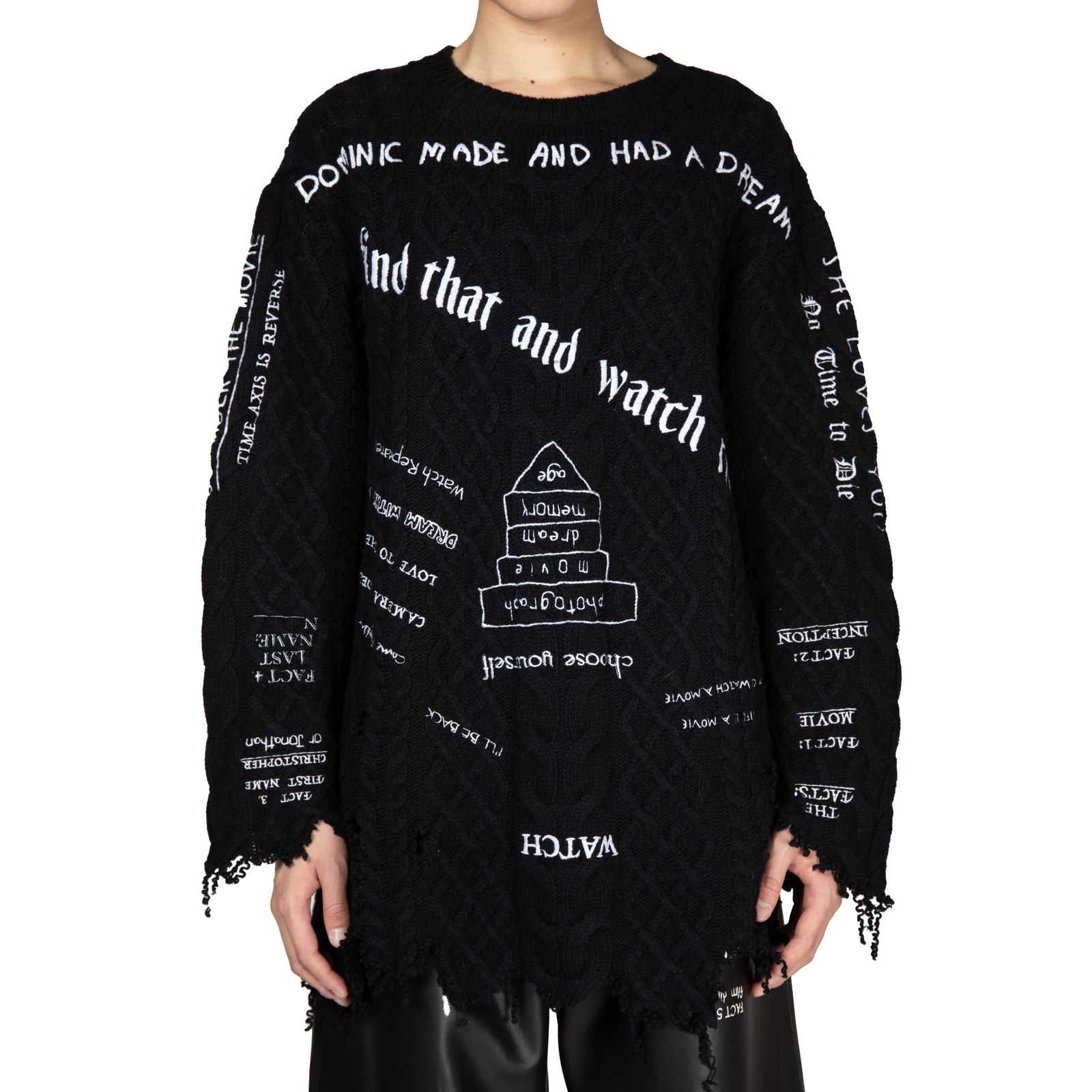 【残り一点】"TATTOO" Embroidery Cable Knit