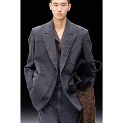 【残り一点】Needlepunched Wool Tweed Double Breasted Jacket
