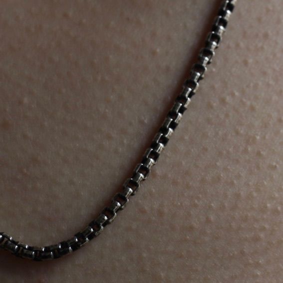 【お取り寄せ注文可能】Narrow Square Block Chain Short Necklace