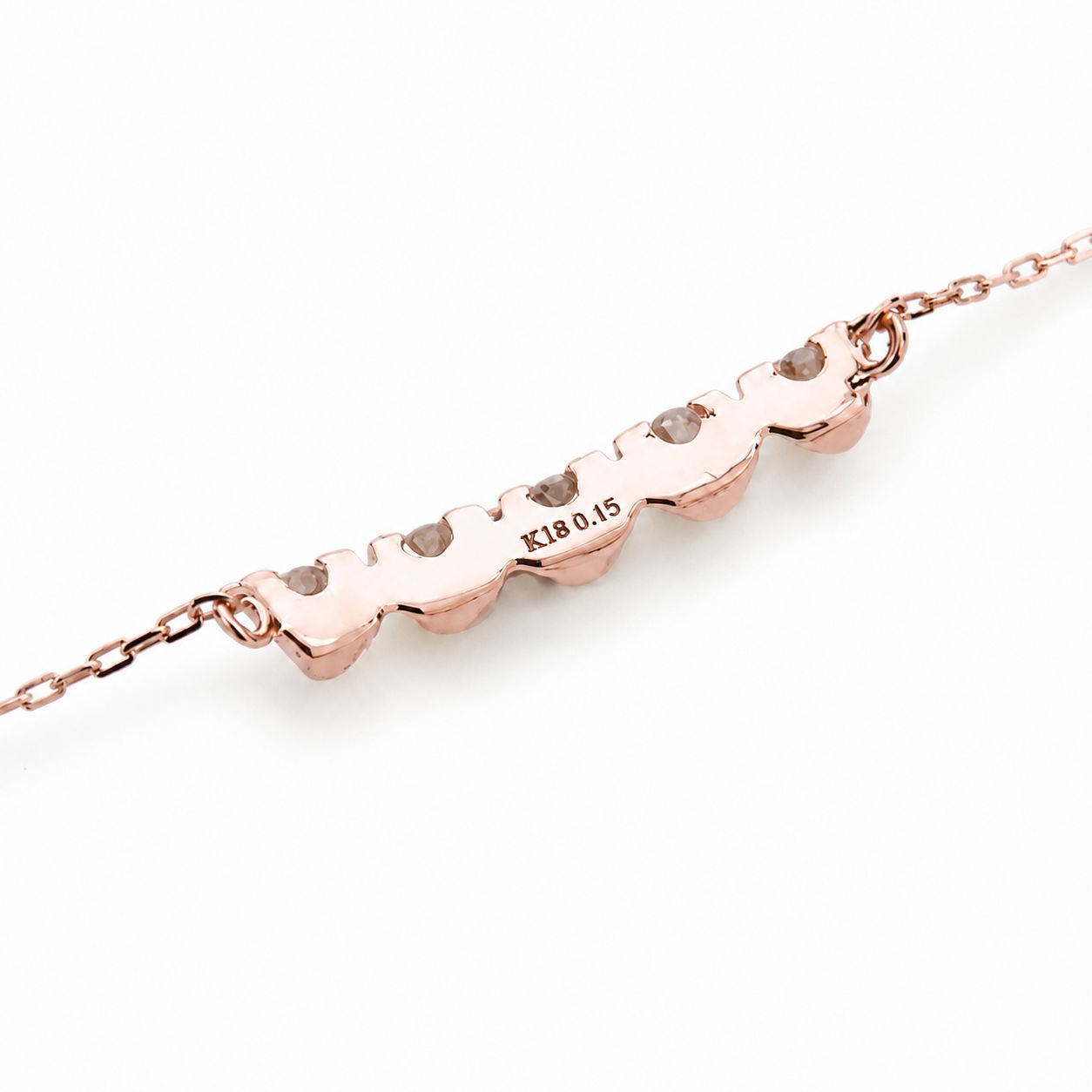 【お取り寄せ注文可能】Triangle 5 Dia Necklace(K18 PINK GOLD)