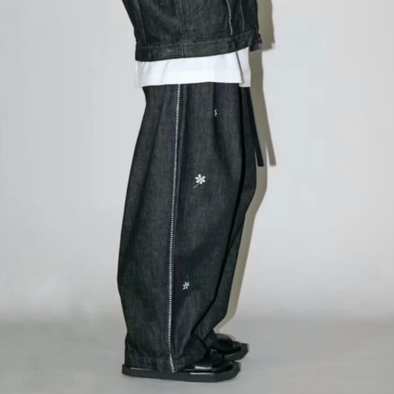 【残り一点】12.5OZワイドデニムパンツ(PRINTED_ONE WASH)