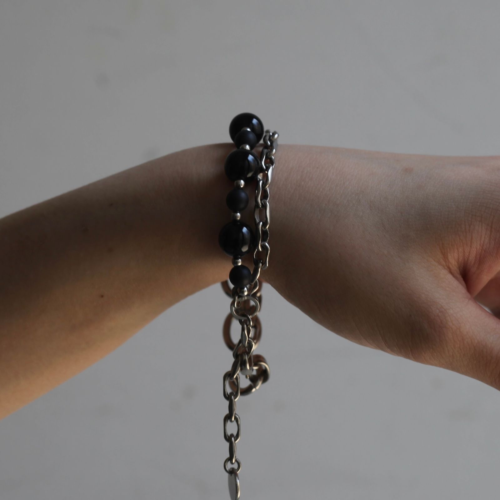 【残り一点】Beads Chain Breacelet_A(SILVER)