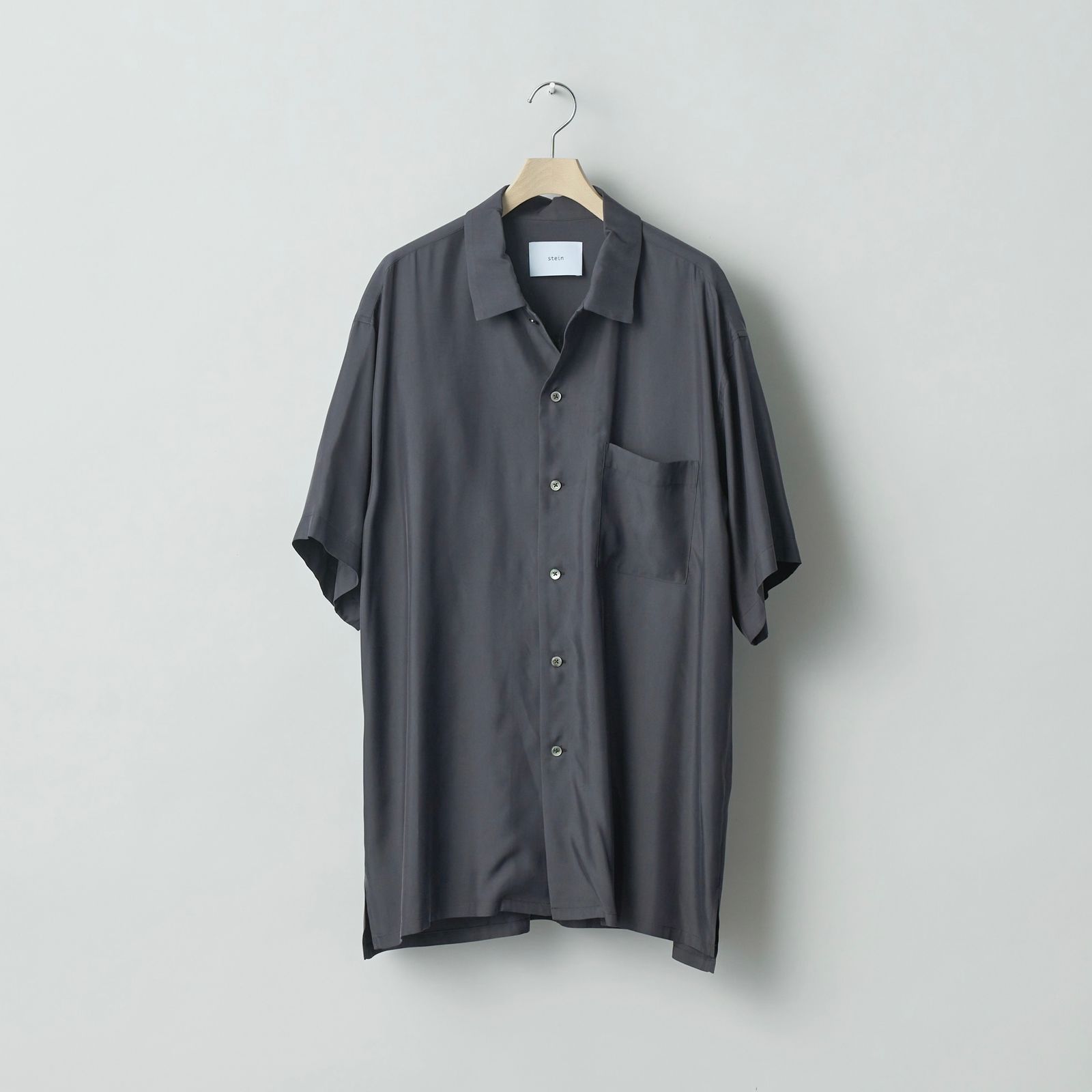 stein - 【残りわずか】Oversized Cupro Open Collar SS Shirt