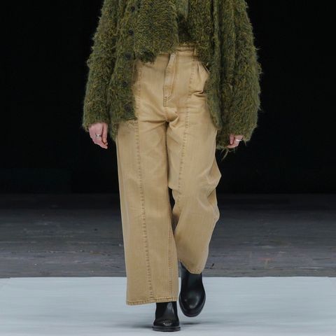 【残り一点】Vintaged Wash Denim 3pleated Wide-Leg Trousers
