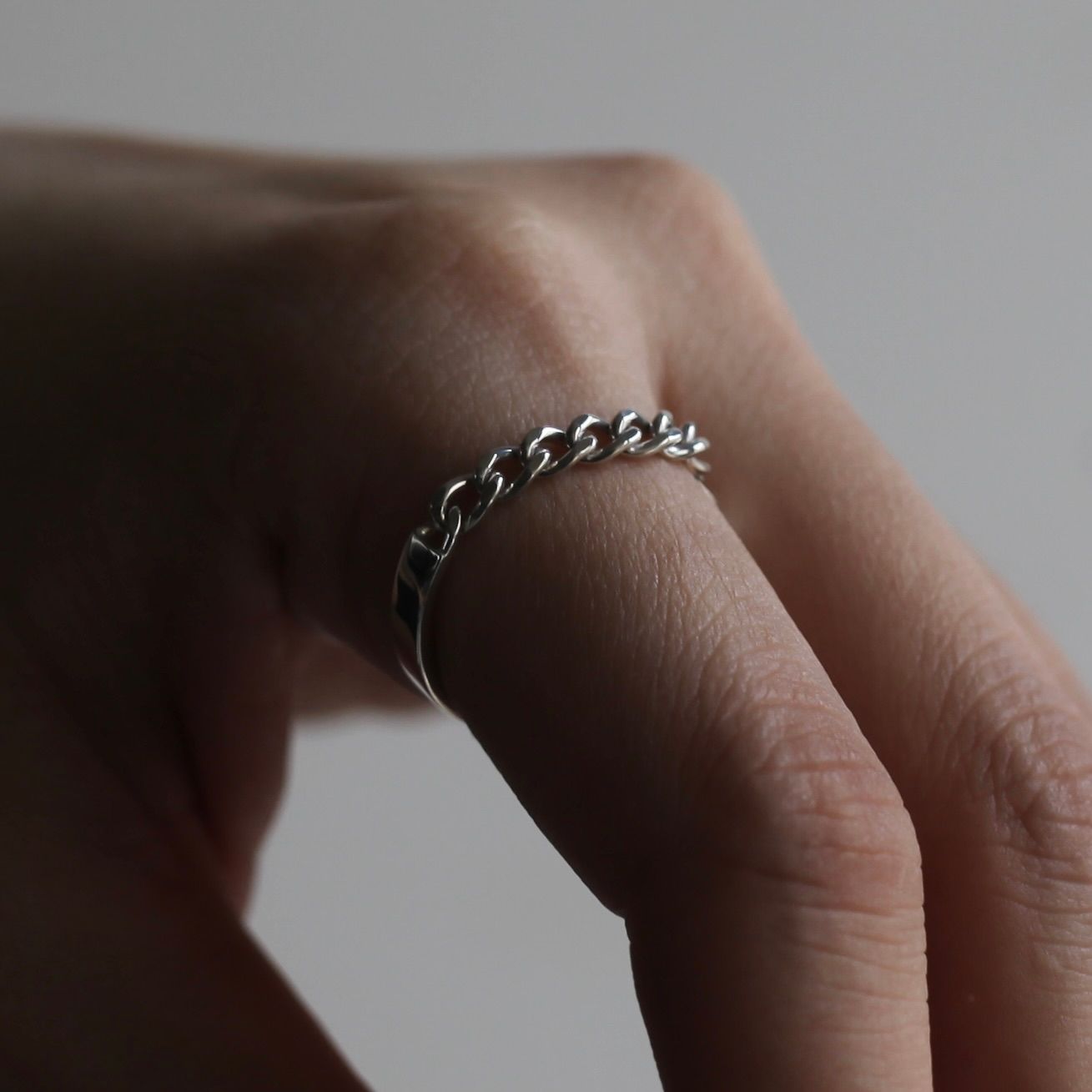 【残り一点】Curb Chain Narrow ID Ring(3.1mm)