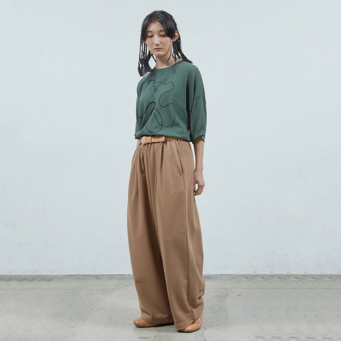 【残り一点】ステッチプリントショートSLニットPO