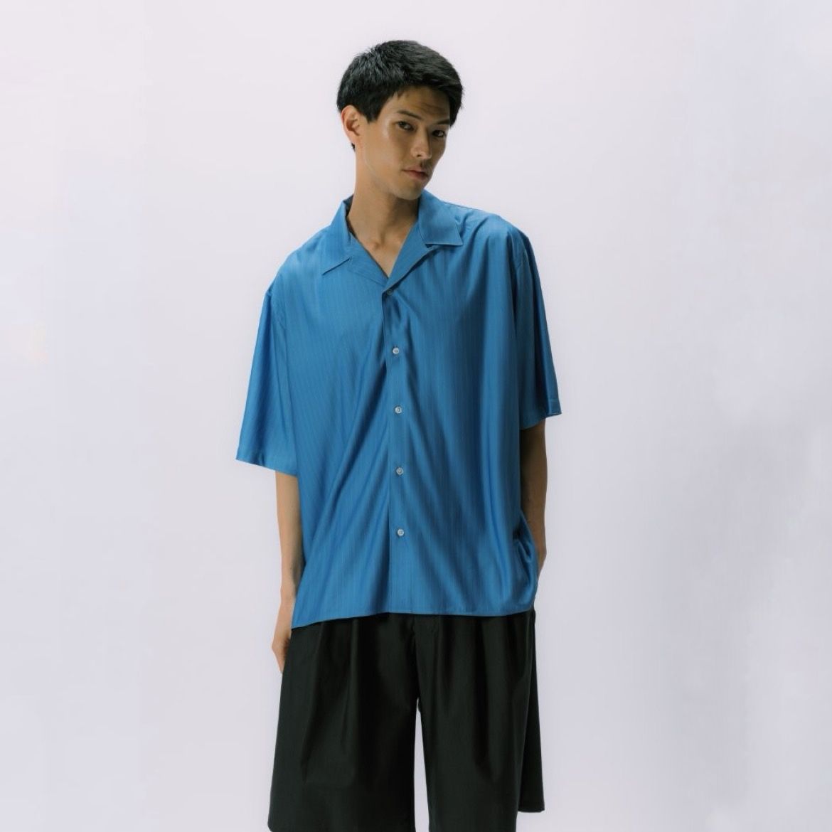 【残り一点】36G Silk Stripe Ether SS Shirt