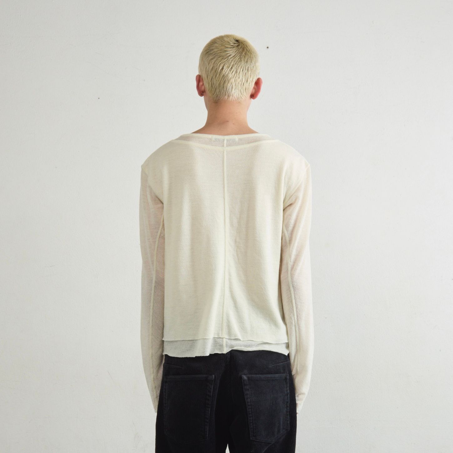 【残り一点】Double Layered Long Sleeve Henley T Shirt