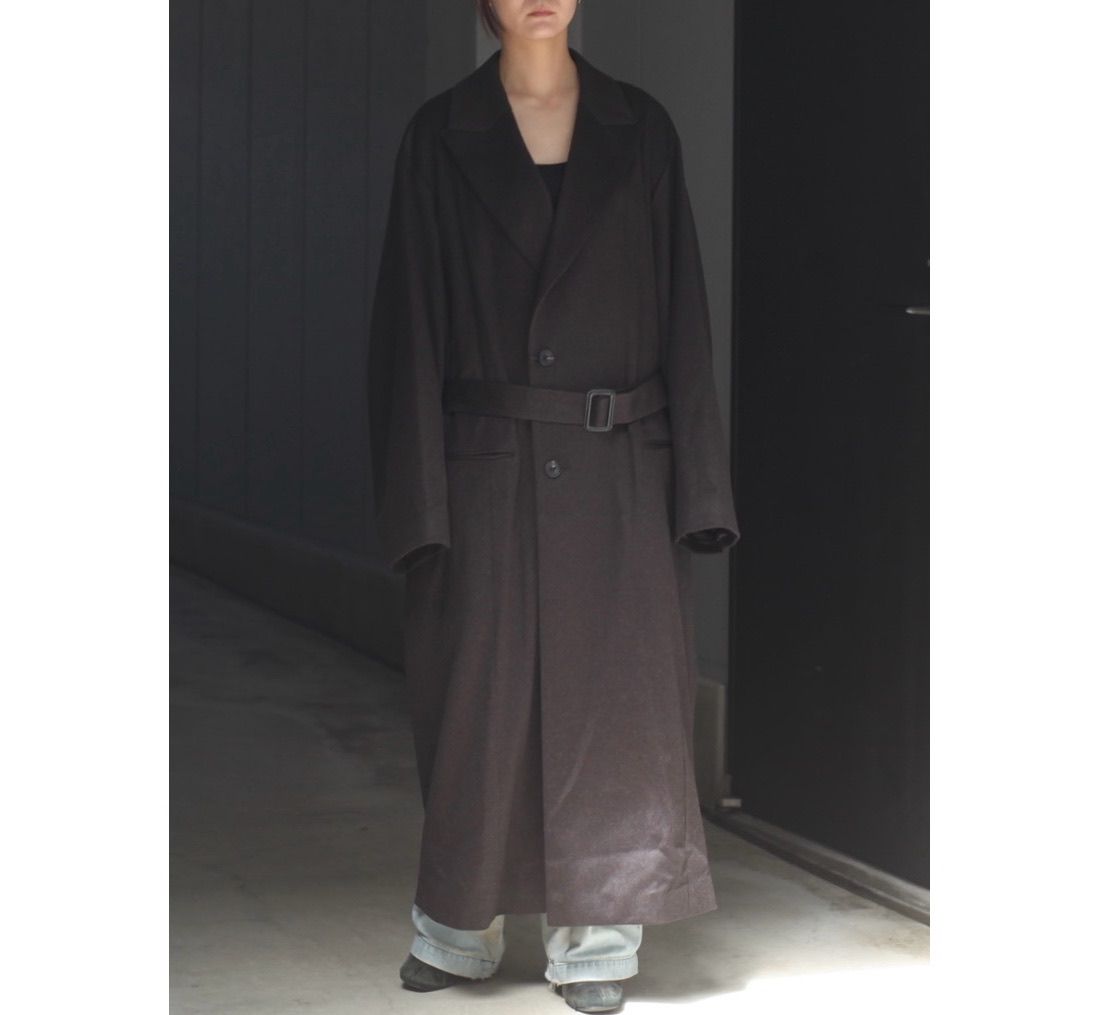 【残り一点】Oversized Maxi Length Peak Lapel Coat(CASHMERE)