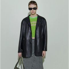 【再販売通知受付可能】Leather Tailored Jacket