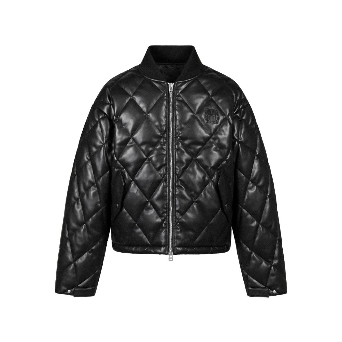 【残り一点】Faux Leather Quilting Down Jacket