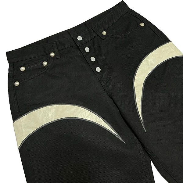【残り一点】TC Leather Washing Denim Pants