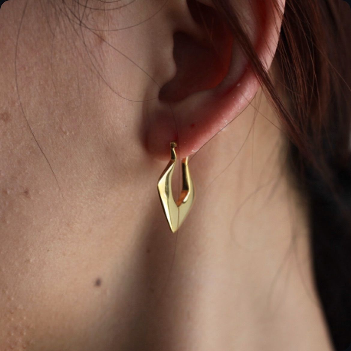 【残り一点】YU-KIN Dia Shape Earrings(両耳用）