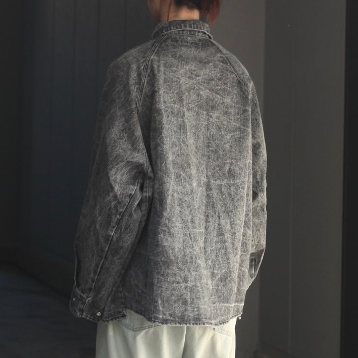 【残り一点】ピグメントプリントデニムシャツジャケット
