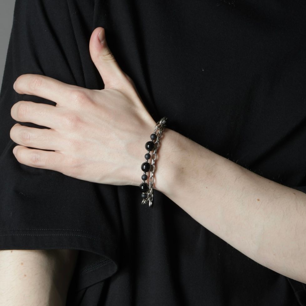 【残り一点】Beads Chain Breacelet_A(SILVER)