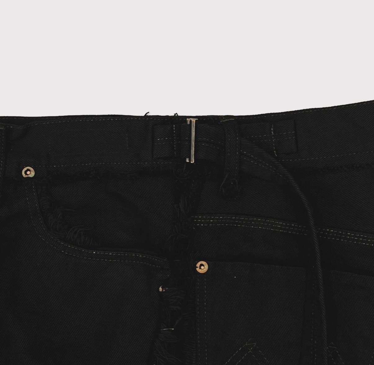 【残りわずか】Slash Seam Twist Cargo Jeans(AFTER BLACK)