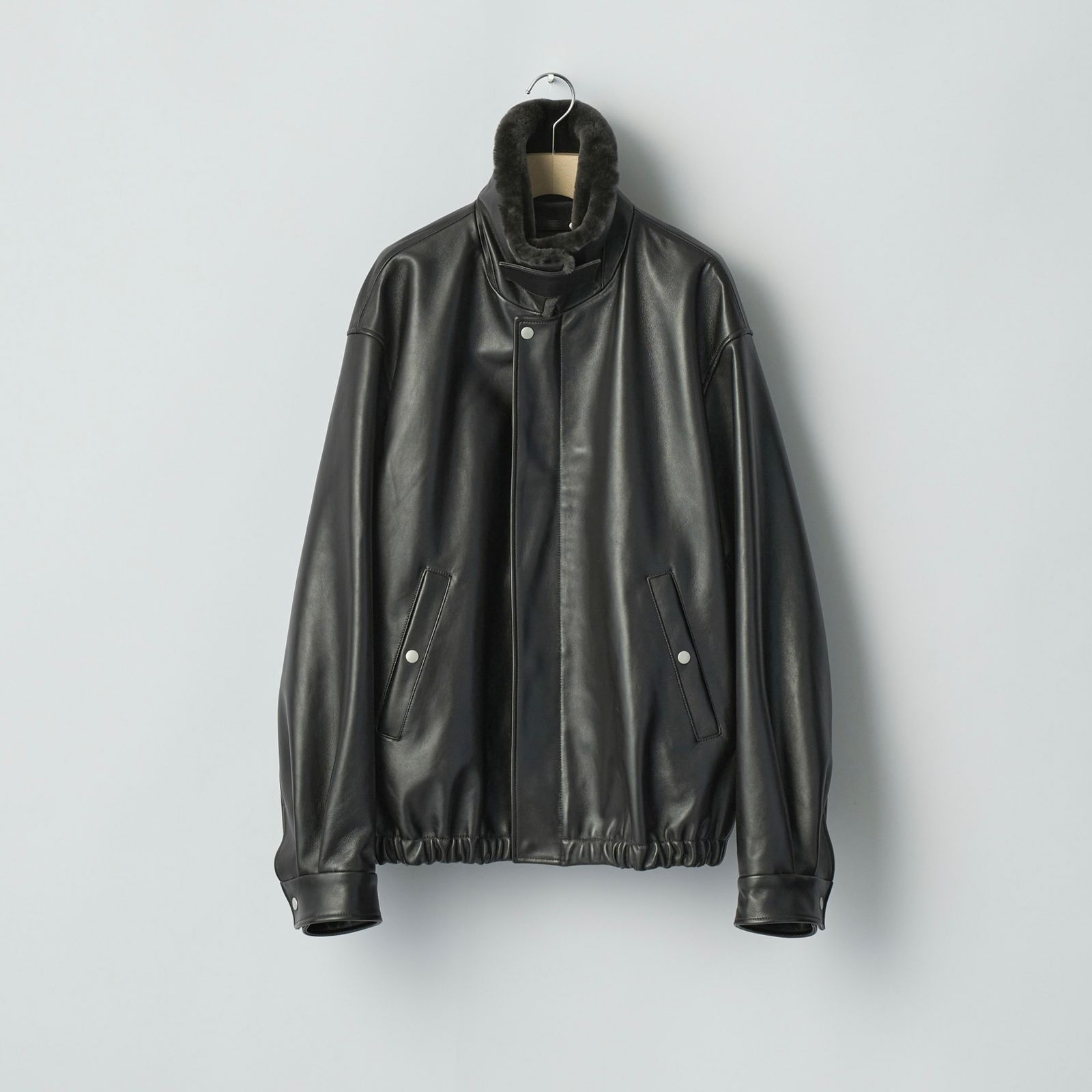 【残りわずか】Mouton Collar Sheep Leather Zip Jacket
