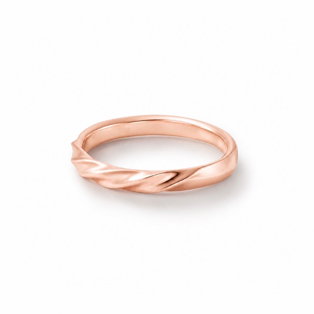 【お取り寄せ注文可能】Half Twist Ring M(K18 PINK GOLD)