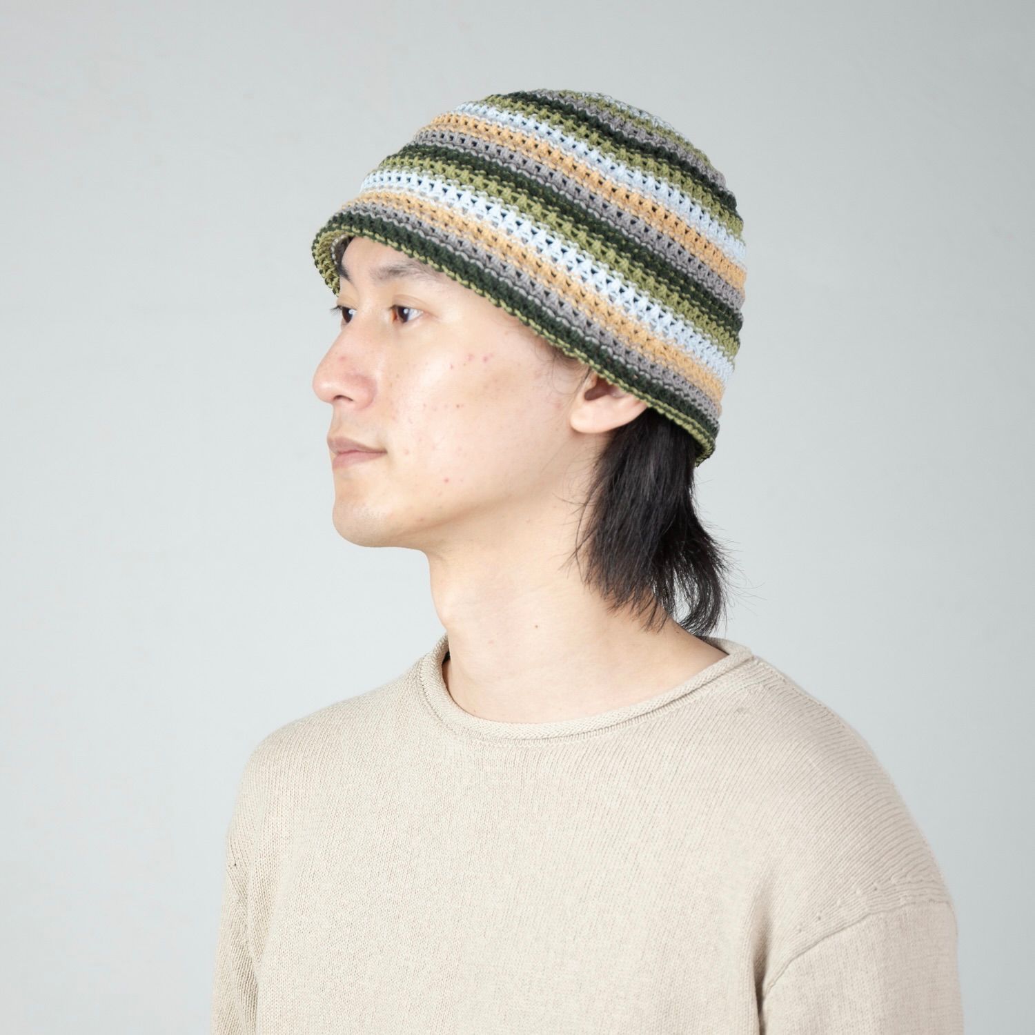 【残り一点】Multi Border Knit Hat