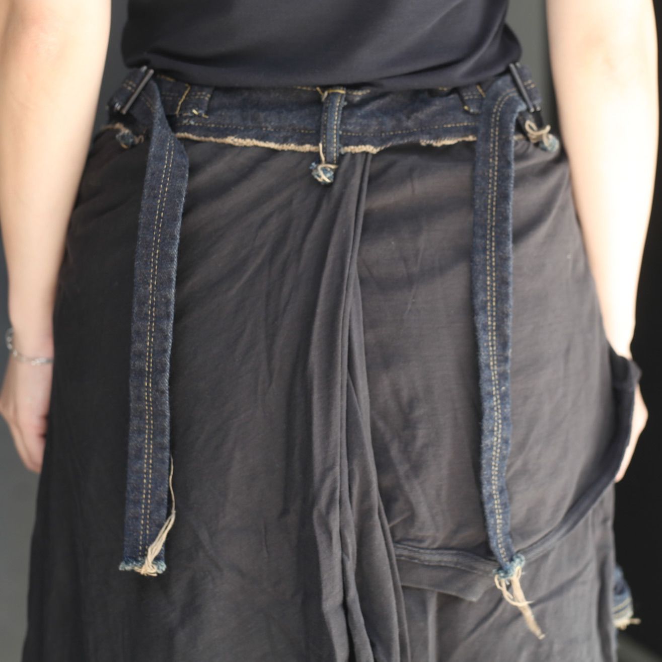 【残り一点】Slash Seam Twist Cargo Jeans with Wrapped(COALMINE RIGID)