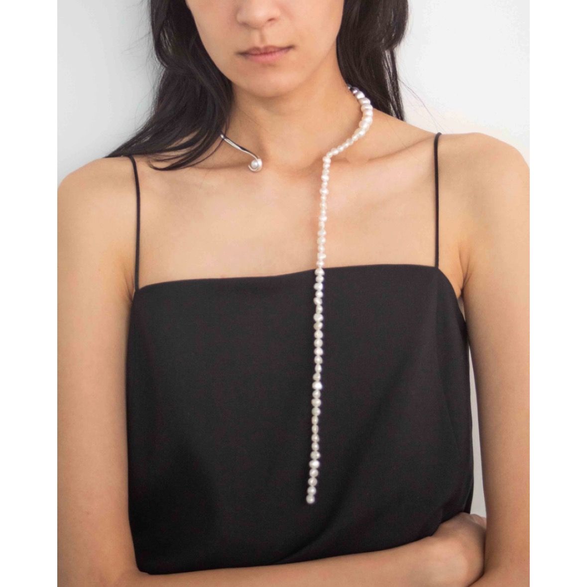 【お取り寄せ注文可能】Baroque Pearl Drop Line Open Necklace