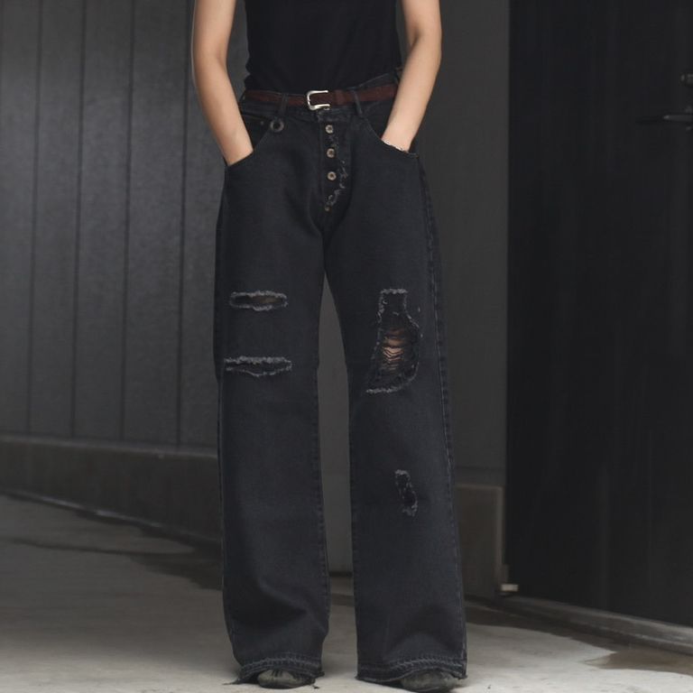 SOSHIOTSUKI - 【残りわずか】Crashed Denim Pants | ACRMTSM ONLINE STORE 