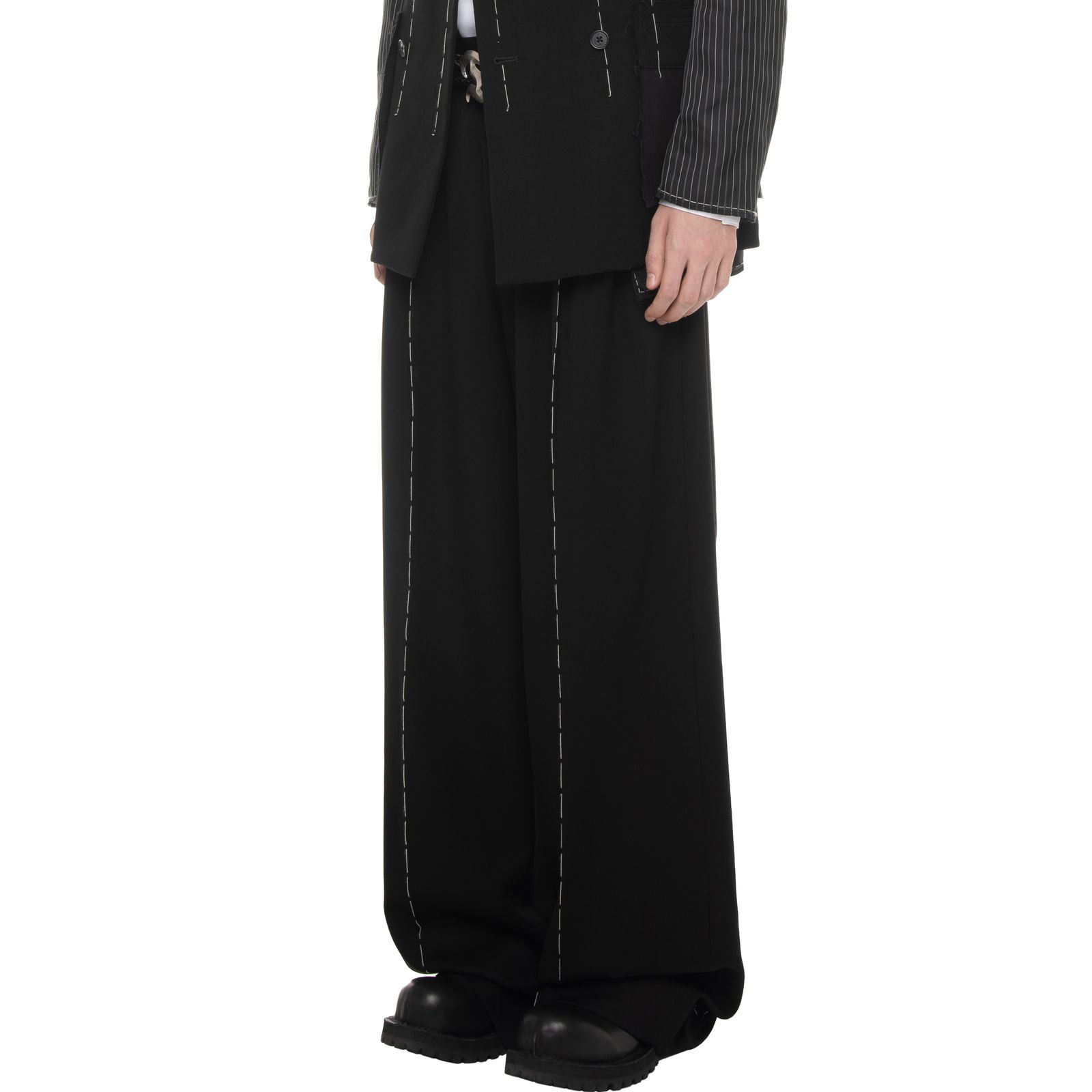 【残り一点】"Hand Stitch" Dress Wide Slacks