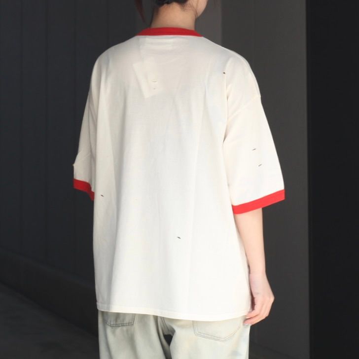 【残り一点】Distressed Trim T-shirt(ASIANBLOOD)
