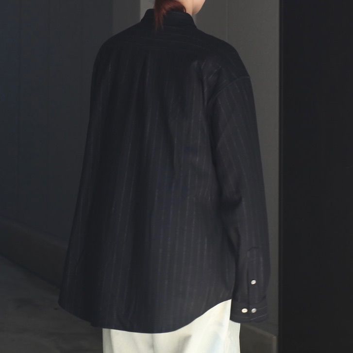 【残り一点】36G Wool Stripe Ideal Shirts