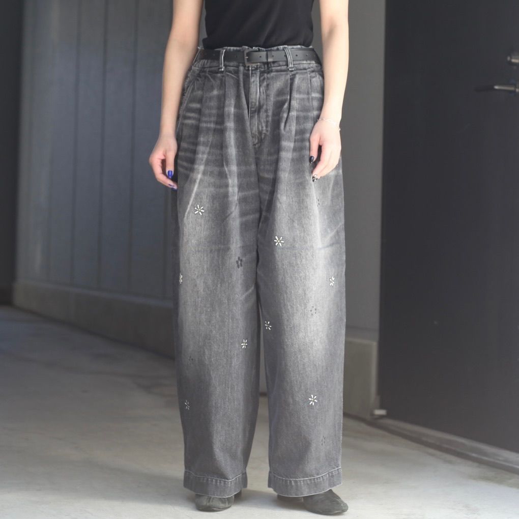 【残り一点】12.5OZワイドデニムパンツ(PRINTED_USED)