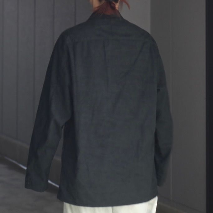【残り一点】Synthetic Suede Open Collar Shirt
