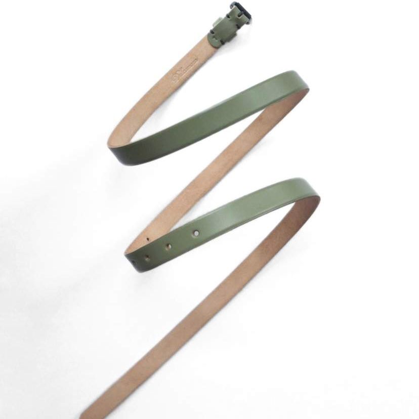 【残り一点】カラーバックルロングベルト(GREEN×BLACK)