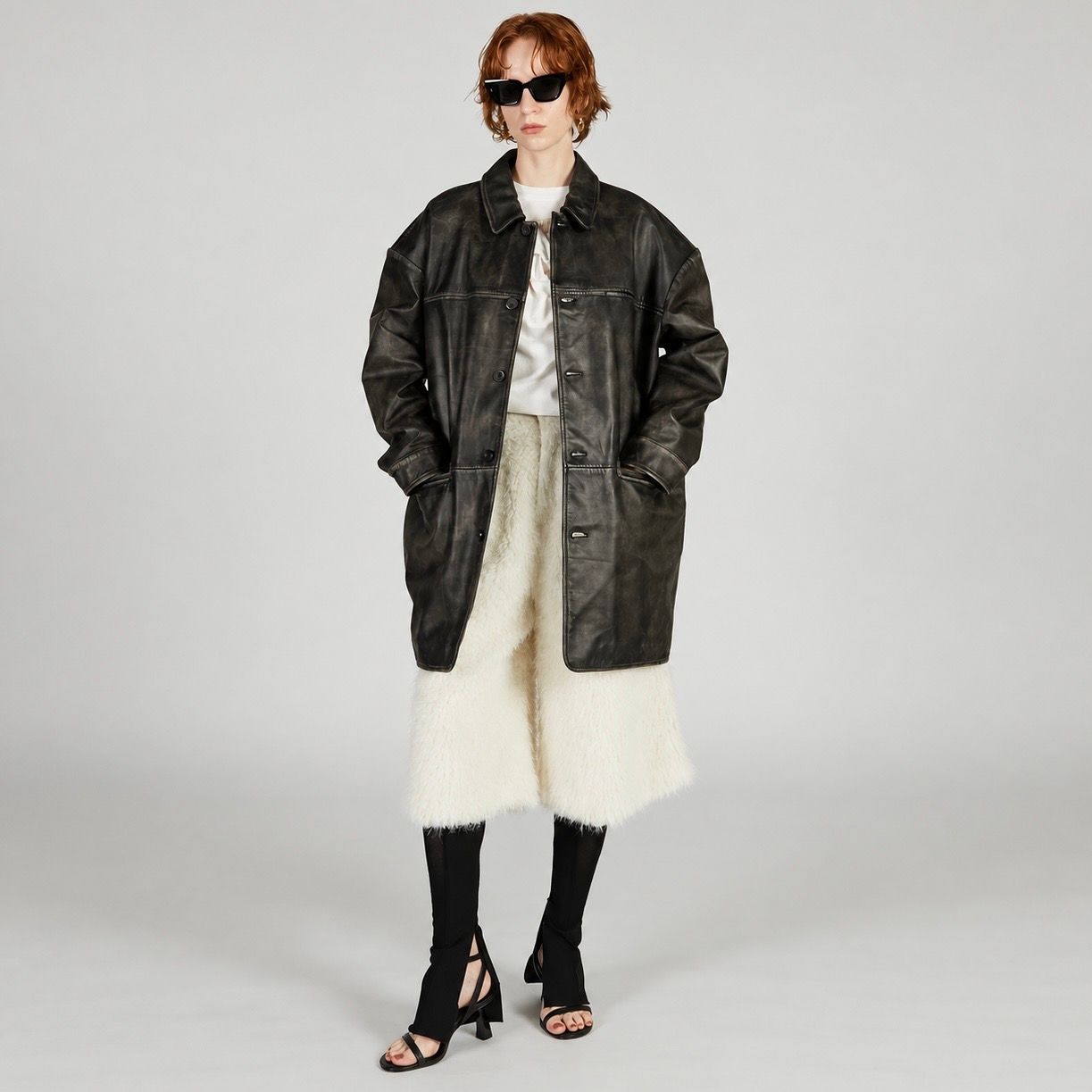 【残り一点】Padded Leather Car Coat