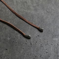 【残り一点】Tear Drop Bolo Tip Necklace(BEIGE LEATHER×SILVER)