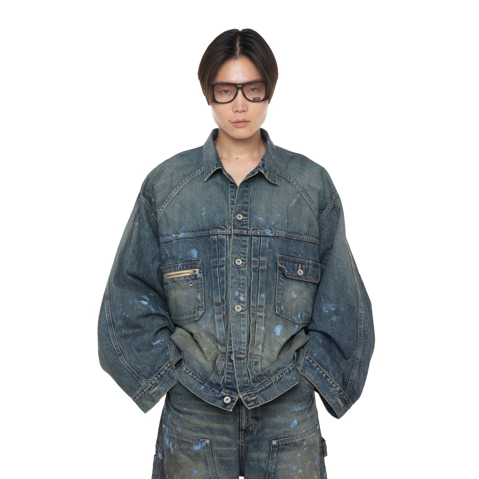 【残り一点】"Paint" Big Sleeve Denim Jacket