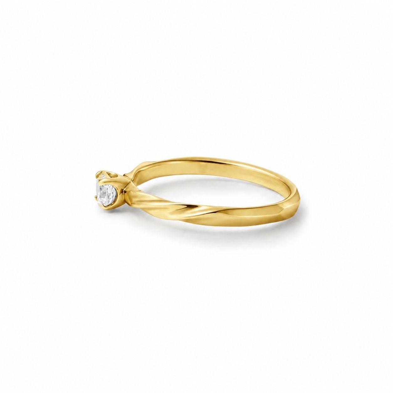 【お取り寄せ注文可能】Half Twist Ring W / Dia(K18 YELLOW GOLD)