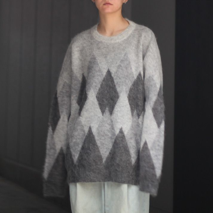 美しい 22aw DAIRIKU Argyle Mohair Knit ニット セーター www