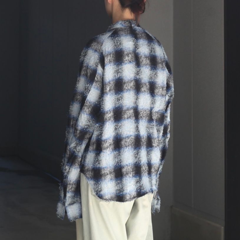 【残り一点】Shaggy Ombre Ribbon Shirt(DRUNK)