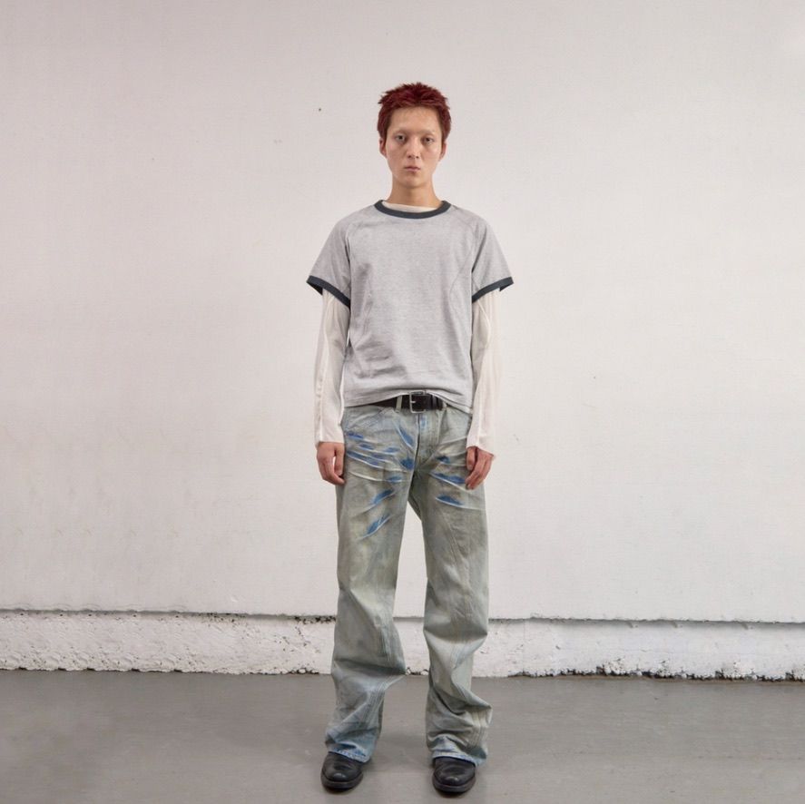 【残り一点】Panelled Half Sleeve Ringer T-Shirt
