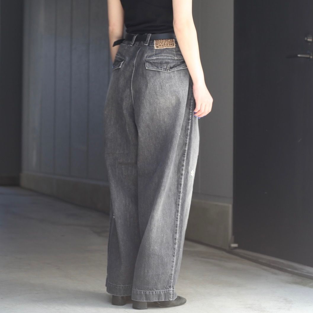 【残り一点】12.5OZワイドデニムパンツ(PRINTED_USED)