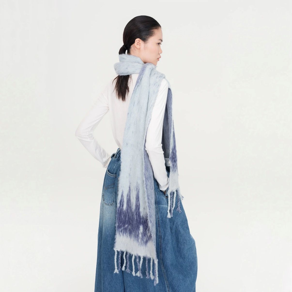 【残り一点】Gradient Jacquard Knit Scraf