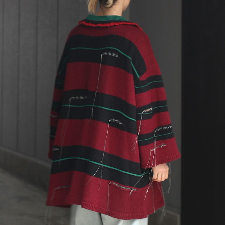 KIDILL - 【残り一点】Oversized Border Polo Knit(Collaboration with