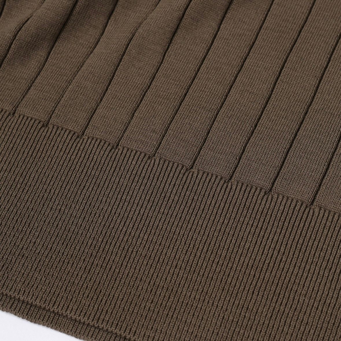 【残り一点】Wide Rib Skipper Collar Short Sleeve Knit