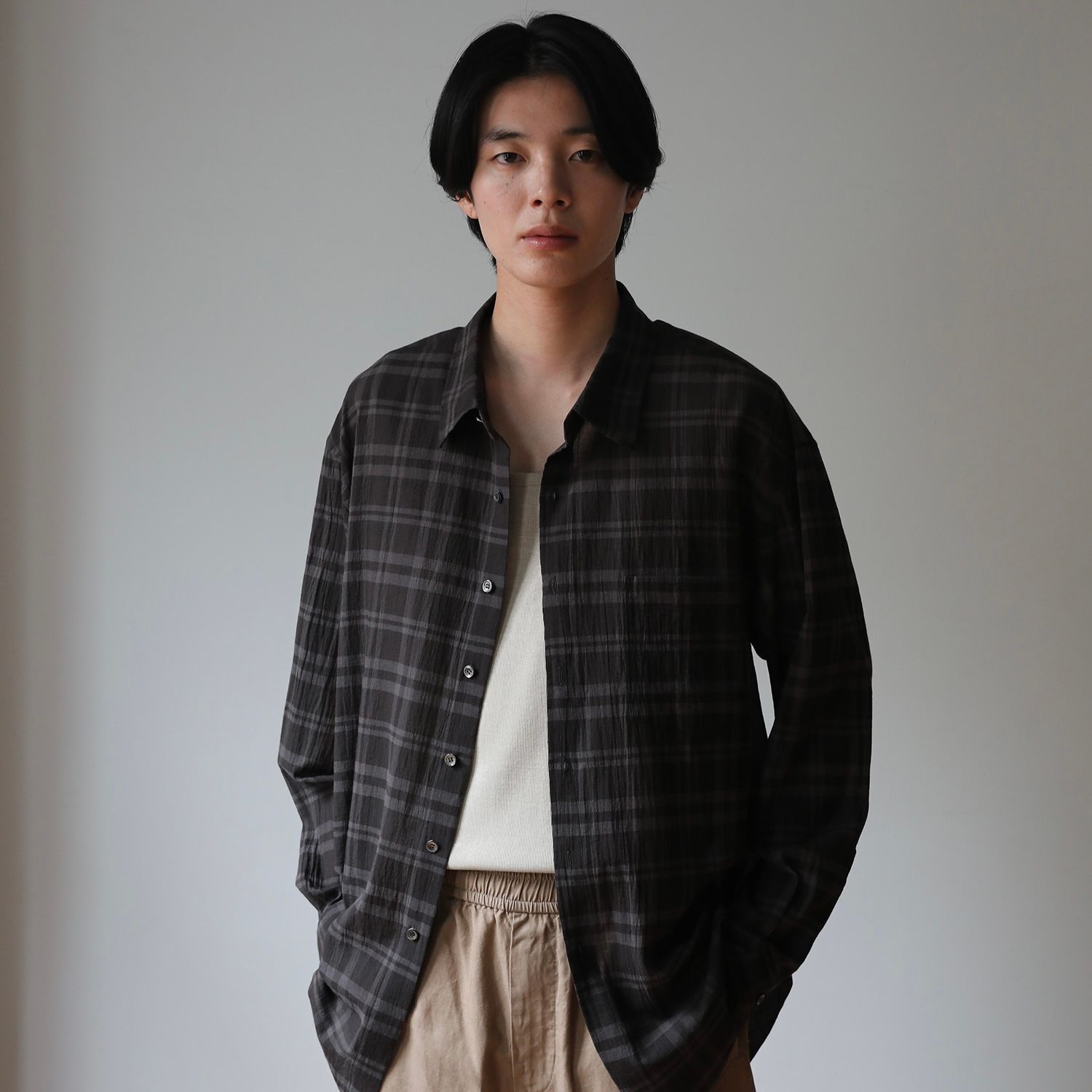 【残り一点】Dyed Ribbed Scoop Neck Tank