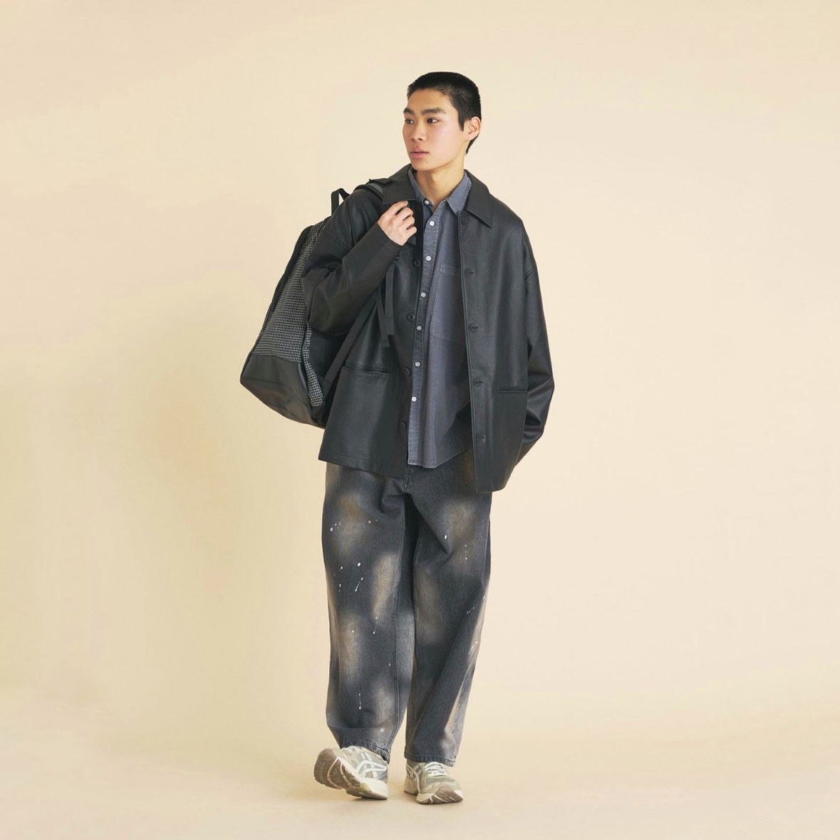 【残り一点】Synthetic Leather Half Coat