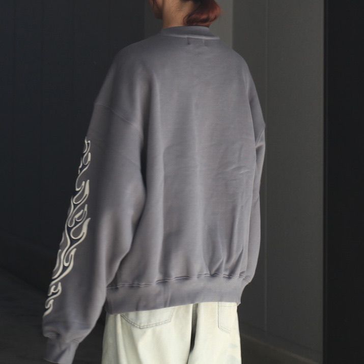 【残り一点】Leather Flame Sweatshirt