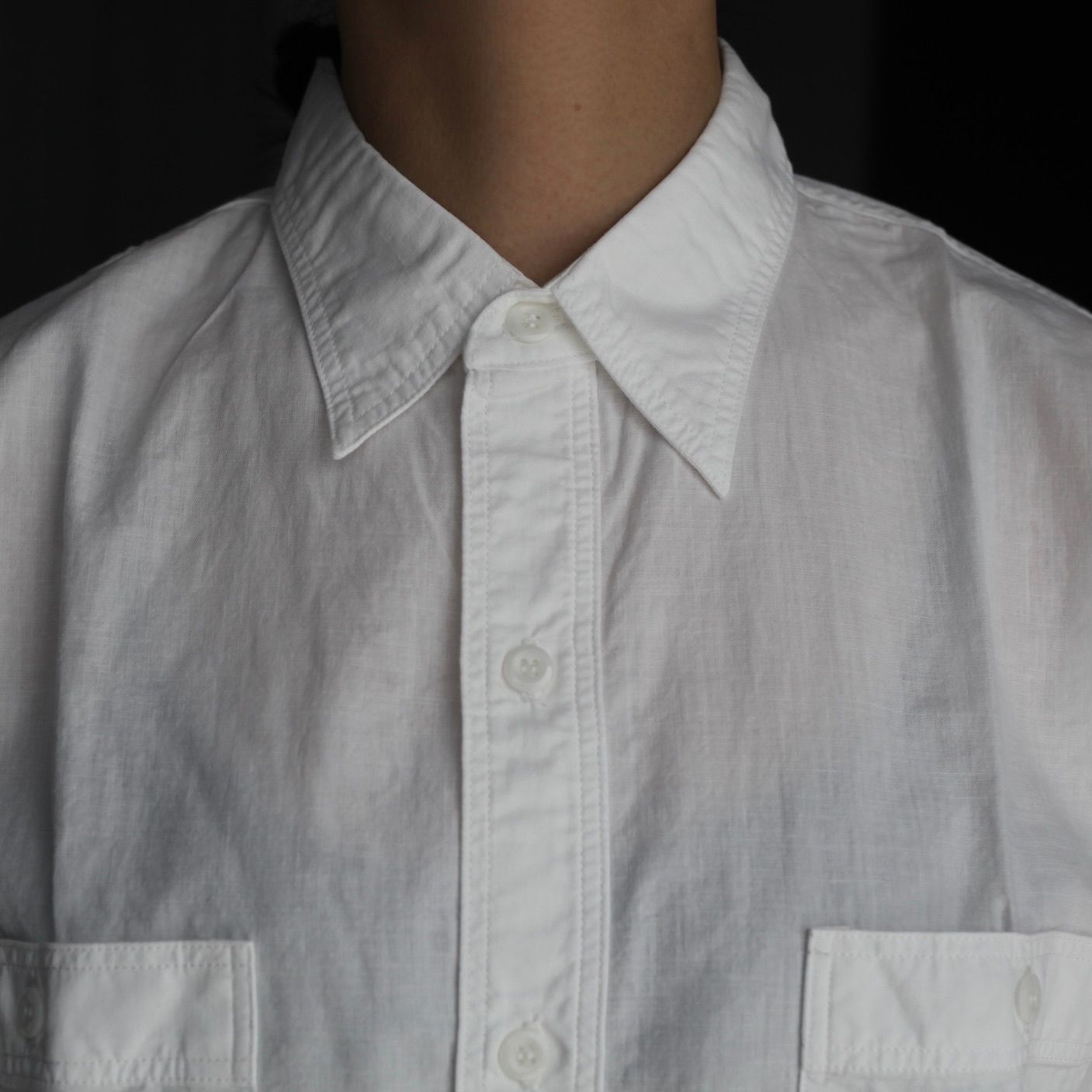 【残り一点】Short Sleeve White Chambray Work Shirt