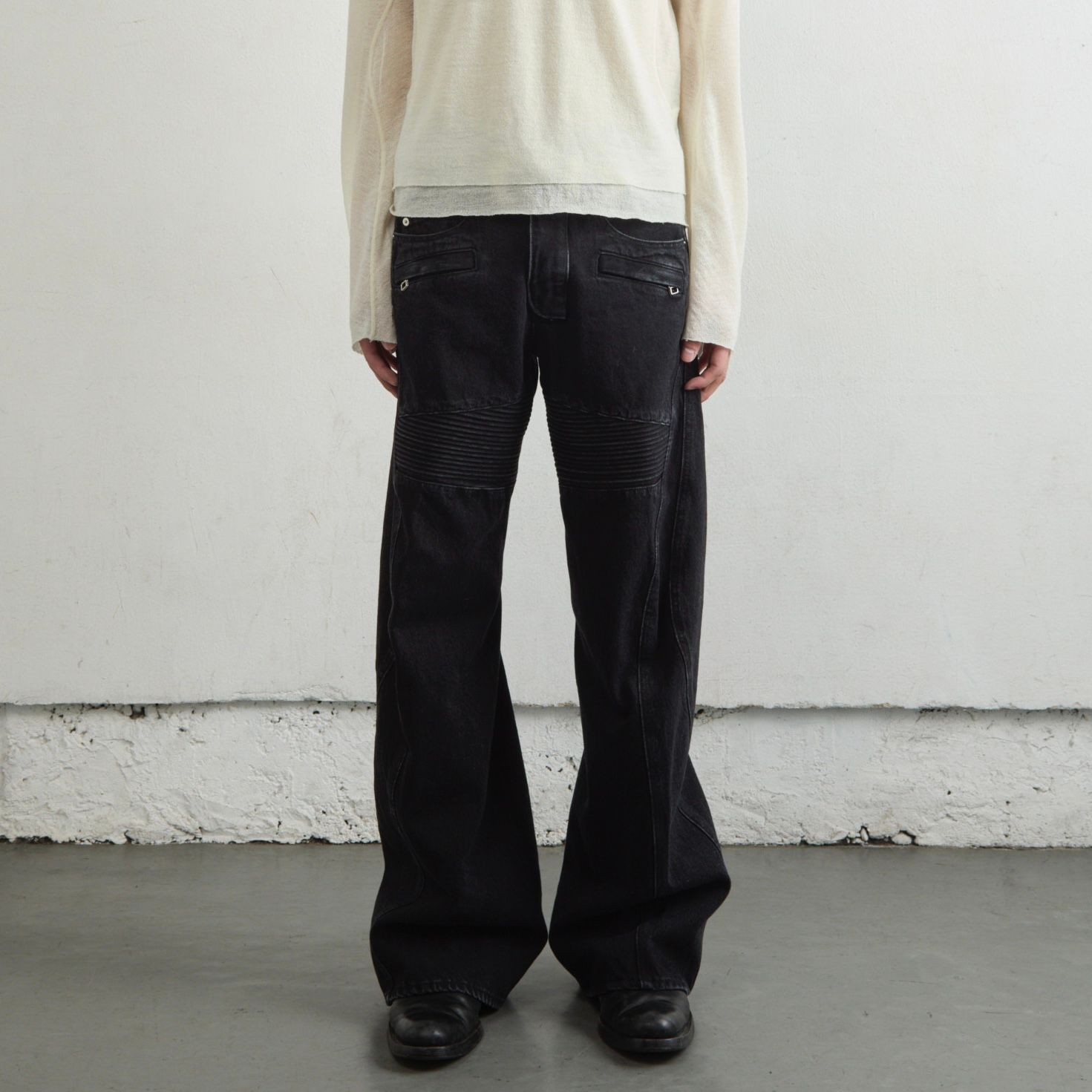 【残りわずか】3D Twisted Moto Jeans