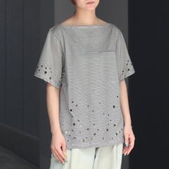 【残り一点】Destroyed Boat Neck Stripe Tee