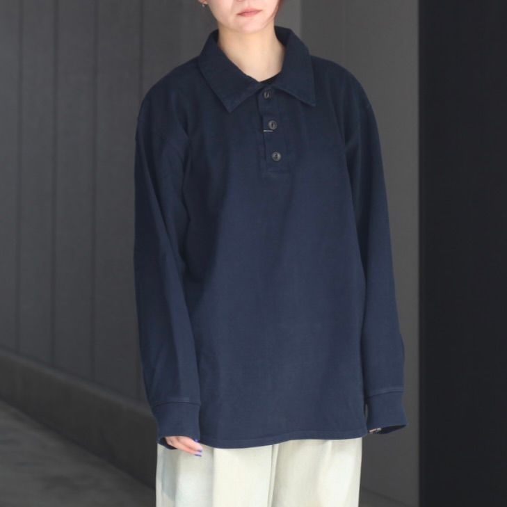 【残り一点】ヘビーコットンガーメントダイL/Sポロシャツ